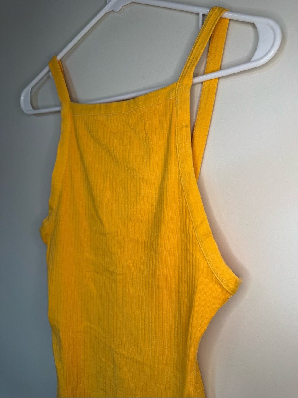 FREE PEOPLE Set Up Ribbed Golden Yellow Tank Top XS - Picture 7 of 10